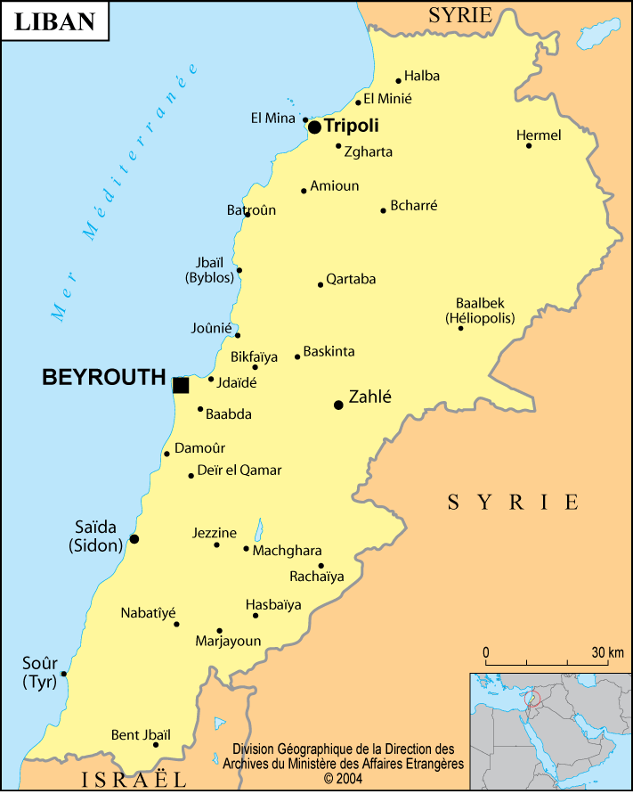 Carte du Liban