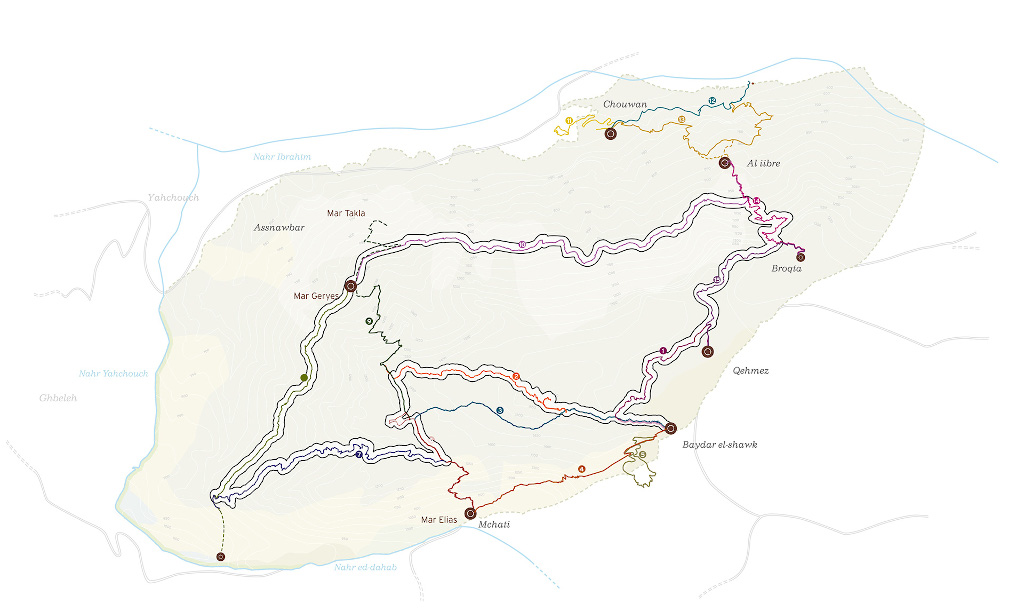 Carte des randonnées de Jabal Mouusa